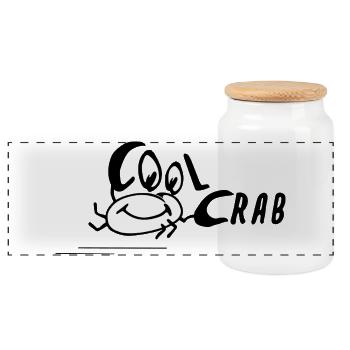 Cool Crab Coole Krabbe baby lustiges Bild funny - Panorama Keksdose mit Holzdeckel - Weiß - Vorne