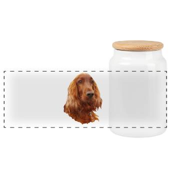 Irish Setter Red - Panorama Keksdose mit Holzdeckel - Weiß - Vorne