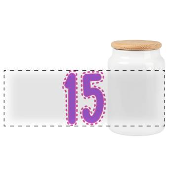 15. 15 YEARS. 15th ANNIVERSARY. 15 YEAR ANNIVERSARY. - Panoramic Cookie Jar with Wooden Lid - white - Front