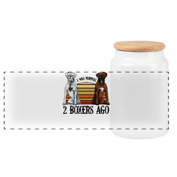 boxeur - Boîte à biscuits avec couvercle en bois - blanc - Devant