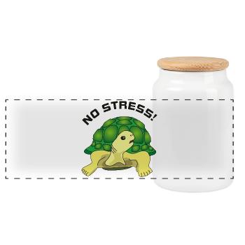 no stress - Panorama Keksdose mit Holzdeckel - Weiß - Vorne