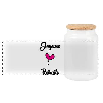 RETRAITE. BONNE RETRAITE. JOYEUSE RETRAITE - Boîte à biscuits avec couvercle en bois - blanc - Devant
