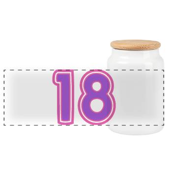 18. 18 JAHRE ALT. 18-JÄHRIGES JUBILÄUM. GEBURTSTAG 18 JAHRE. - Panorama Keksdose mit Holzdeckel - Weiß - Vorne