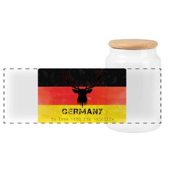 Deutschland Wildtiere Germanys Wildlife - Panorama Keksdose mit Holzdeckel - Weiß - Vorne