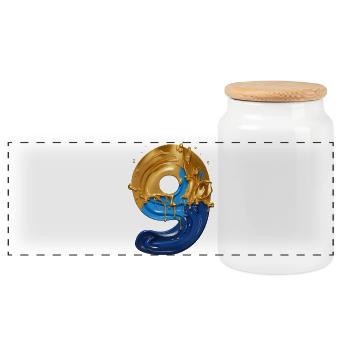 NO. 9 NUMBER 9 COOL 9TH BIRTHDAY - Panoramic Cookie Jar with Wooden Lid - white - Front