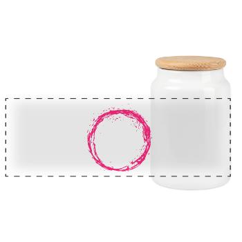 Kreis Rosa - Panorama Keksdose mit Holzdeckel - Weiß - Vorne