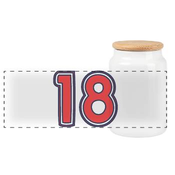 18. 18 YEARS OLD - Panoramic Cookie Jar with Wooden Lid - white - Front