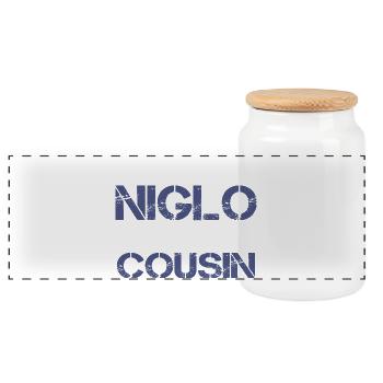 Je mange du Niglo - Boîte à biscuits avec couvercle en bois - blanc - Devant