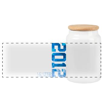 14TH BIRTHDAY LIMITED EDITION 2012 - Panoramic Cookie Jar with Wooden Lid - white - Front