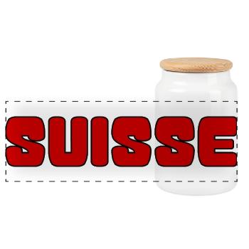 SUISSE. PAYS. GENEVE. SUISSE. HUMOUR. PAYS - Boîte à biscuits avec couvercle en bois - blanc - Devant