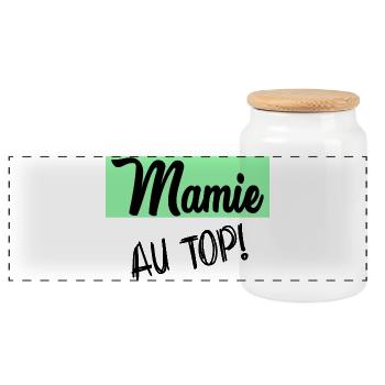 MAMIE. GRAND-MERE. FÊTE DES MÈRES - Boîte à biscuits avec couvercle en bois - blanc - Devant