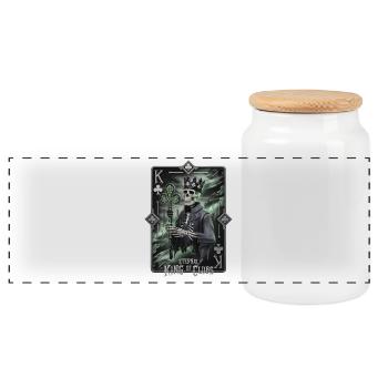 Éternel roi de trèfle - Boîte à biscuits avec couvercle en bois - blanc - Devant