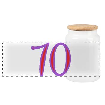 70. 70 YEARS. 70TH ANNIVERSARY. 70TH ANNIVERSARY. - Panoramic Cookie Jar with Wooden Lid - white - Front