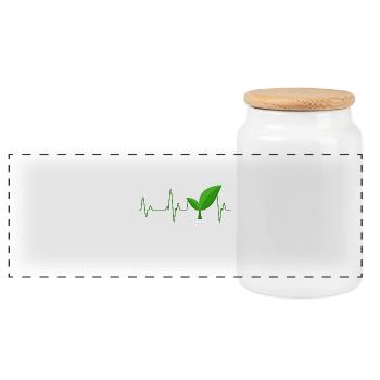 Vegan - Boîte à biscuits avec couvercle en bois - blanc - Devant