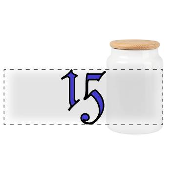 15. 15 ANS. 15e ANNIVERSAIRE. ANNIVERSAIRE 15 ANS. - Boîte à biscuits avec couvercle en bois - blanc - Devant