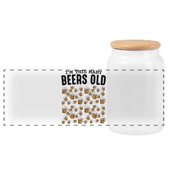 Bierkrüge Muster Kollektion Geburtstag 50 - Panorama Keksdose mit Holzdeckel - Weiß - Vorne