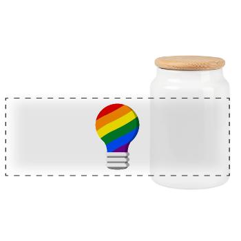 Gay Pride - Panoramic Cookie Jar with Wooden Lid - white - Front