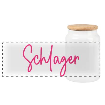 Team Schlager - Panorama Keksdose mit Holzdeckel - Weiß - Vorne