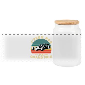 Je peux pas J'ai grand prix - Boîte à biscuits avec couvercle en bois - blanc - Devant