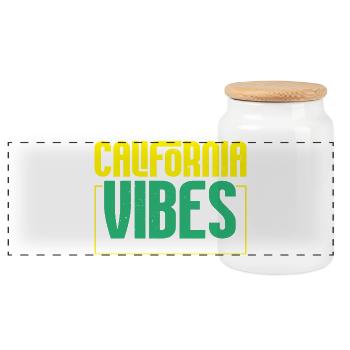California Vibes USA Bundesstaat Amerika Kaliforni - Panorama Keksdose mit Holzdeckel - Weiß - Vorne