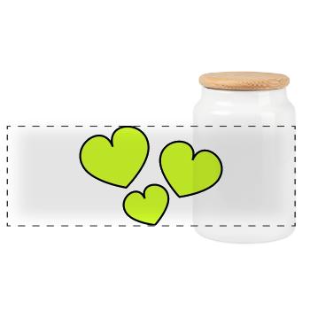 ICH LIEBE DICH. ICH LIEBE DICH. LIEBE. LIEBE. HERZ - Panorama Keksdose mit Holzdeckel - Weiß - Vorne