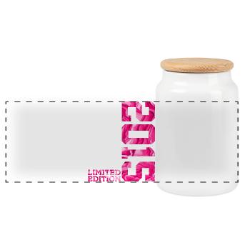 11TH BIRTHDAY PINK LIMITED EDITION 2015 - Panoramic Cookie Jar with Wooden Lid - white - Front