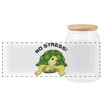 no stress - Panorama Keksdose mit Holzdeckel - Weiß - Vorne