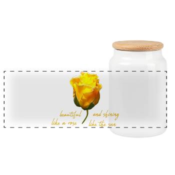 beautiful rose - Panorama Keksdose mit Holzdeckel - Weiß - Vorne