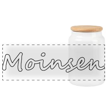 Moinsen - Panorama Keksdose mit Holzdeckel - Weiß - Vorne