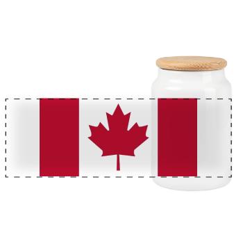 Canada Flag Flag Maple Canada Day 1867 Toronto - Panoramic Cookie Jar with Wooden Lid - white - Front