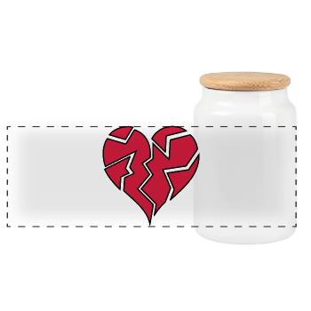 HEARTBROKEN <3 - Panorama Keksdose mit Holzdeckel - Weiß - Vorne