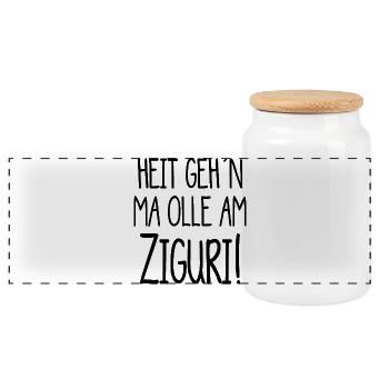 Ziguri - heute gehen mir alle am Nerv - österreich - Panorama Keksdose mit Holzdeckel - Weiß - Vorne
