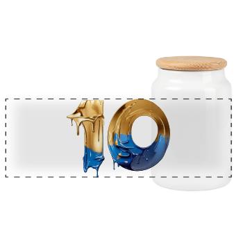 NO. 10 NUMBER 10 COOL 10TH BIRTHDAY - Panoramic Cookie Jar with Wooden Lid - white - Front
