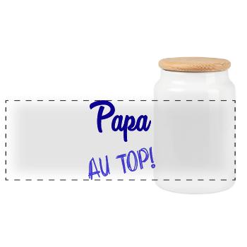 FROHER VATERTAG. PAPA. VATERTAG - Panorama Keksdose mit Holzdeckel - Weiß - Vorne