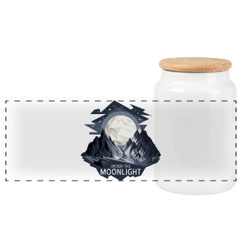 Under The Moonlight - Panoramic Cookie Jar with Wooden Lid - white - Front