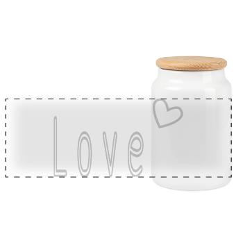 VALENTINSTAG. ICH LIEBE DICH. ICH LIEBE DICH. LIEBE. LIEBE - Panorama Keksdose mit Holzdeckel - Weiß - Vorne