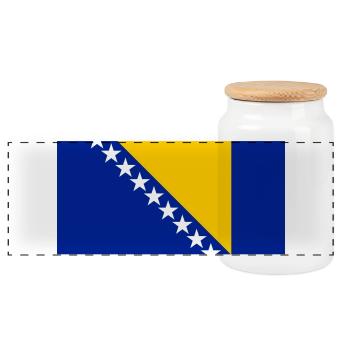 Bosnien und Herzegowina - Panorama Keksdose mit Holzdeckel - Weiß - Vorne