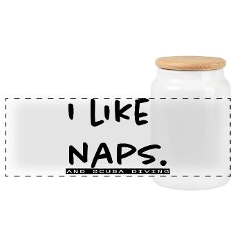 I like naps. LANCASTER - Panoramic Cookie Jar with Wooden Lid - white - Front