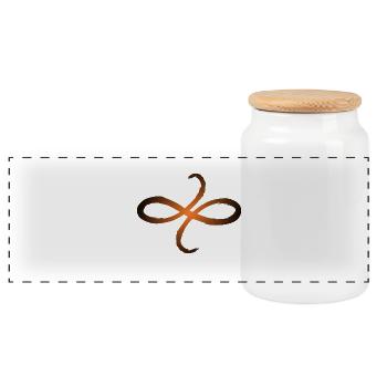 Keltische Symbole Freundschaft - Panorama Keksdose mit Holzdeckel - Weiß - Vorne