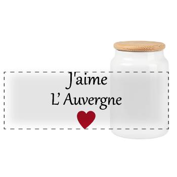 J'aime l'auvergne - Boîte à biscuits avec couvercle en bois - blanc - Devant