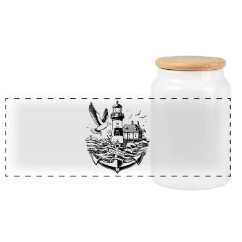 Paysage côtier Moin Moin 2 - Boîte à biscuits avec couvercle en bois - blanc - Devant