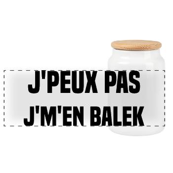 J'peux pas j'm'en balek - Boîte à biscuits avec couvercle en bois - blanc - Devant