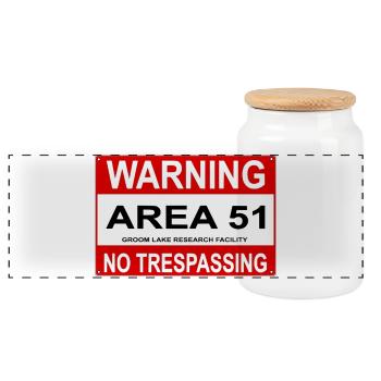 AREA 51 Shield - Panoramic Cookie Jar with Wooden Lid - white - Front