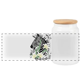 Klavier Zebra Piano Lilien Musik Keyboard Flügel - Panorama Keksdose mit Holzdeckel - Weiß - Vorne