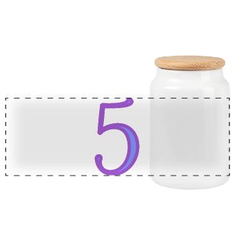5. FIVE - Panoramic Cookie Jar with Wooden Lid - white - Front