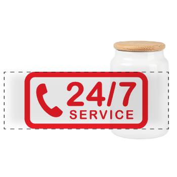 24/7 h Service - Panorama Keksdose mit Holzdeckel - Weiß - Vorne