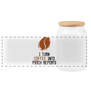 psychologue - Boîte à biscuits avec couvercle en bois - blanc - Devant