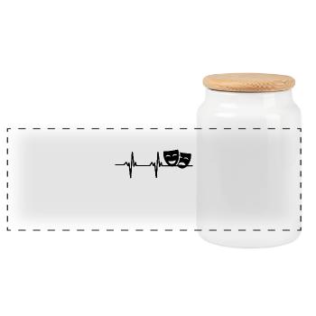 Drame Masques Théâtre Palpitations cardiaques - Boîte à biscuits avec couvercle en bois - blanc - Devant