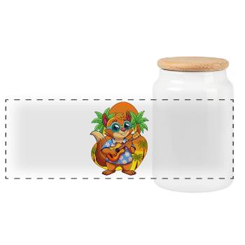 Lunettes de soleil de plage d’été de dessin animé drôle d’écureuil - Boîte à biscuits avec couvercle en bois - blanc - Devant