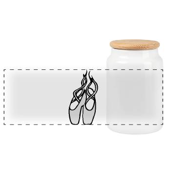 Ballettschuhe Ballerinas Mädchen Tänzerinnen Comic - Panorama Keksdose mit Holzdeckel - Weiß - Vorne
